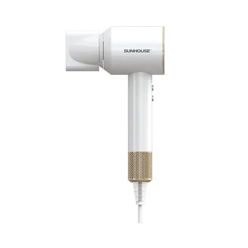 Máy sấy tóc SUNHOUSE SHD2320 1500W màu trắng vàng góc nghiêng