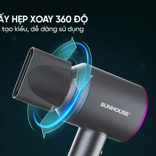 Đầu sấy hẹp xoay 360 độ của máy sấy tóc SUNHOUSE SHD2323 1500W