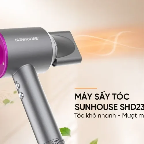 Máy sấy tóc SUNHOUSE SHD2323 1500W thiết kế màu xám tím