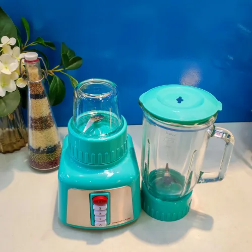 Máy xay sinh tố Khaluck KL-322 300W màu xanh kèm cối xay và cối nhỏ
