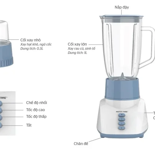 Cối xay lớn, cối xay nhỏ và nút điều khiển máy xay SUNHOUSE HTD5113G