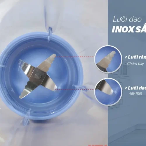 Lưỡi dao inox sắc bền của máy xay sinh tố SUNHOUSE HTD5113G
