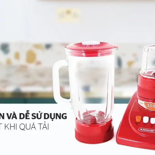 Máy xay sinh tố SUNHOUSE SHD5115 300W với cối thủy tinh và cối xay nhỏ