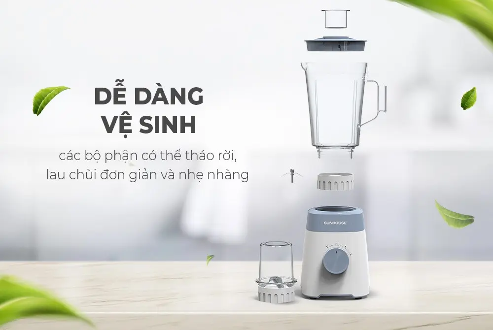 Máy xay sinh tố SUNHOUSE SHD5117MT - 450W, Đa năng, Cối nhựa - Ảnh 7