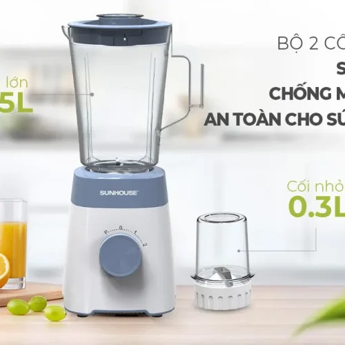Máy xay sinh tố SUNHOUSE SHD5117MT kèm cối lớn 1,5 lít và cối nhỏ 0,3 lít