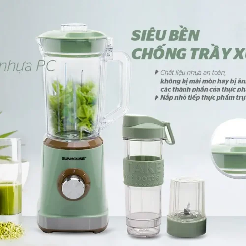 Máy xay sinh tố SUNHOUSE SHD5315G 500W cối nhựa PC chống trầy xước