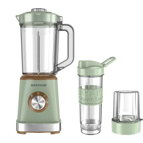 Máy xay sinh tố SUNHOUSE SHD5315G màu xanh kèm cốc mang đi và cối xay nhỏ