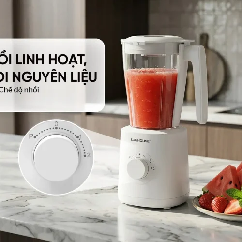 Máy xay sinh tố SUNHOUSE SHD5318 xay sinh tố với 2 tốc độ và chế độ nhồi