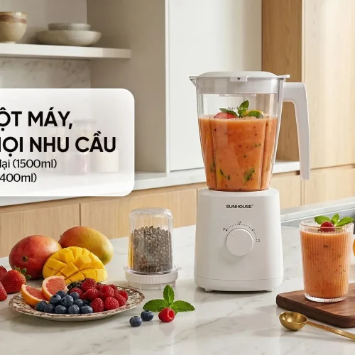 Máy xay sinh tố SUNHOUSE SHD5318 kèm cối xay sinh tố 1,5L và cối xay khô 400ml