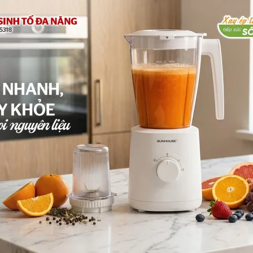 Máy xay sinh tố đa năng SUNHOUSE SHD5318 xay sinh tố cùng cốc xay nhỏ