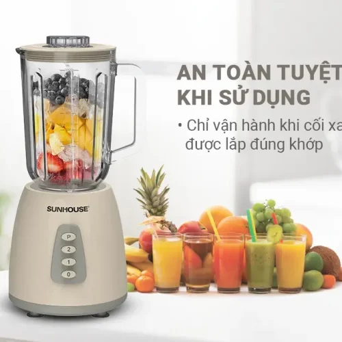 Máy xay sinh tố SUNHOUSE SHD5331 an toàn khi cối xay lắp đúng khớp