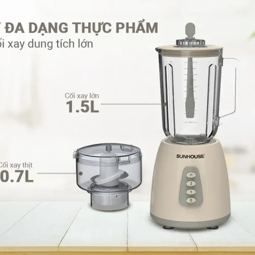 Máy xay sinh tố SUNHOUSE SHD5331 với cối xay lớn 1.5L và cối xay thịt 0.7L