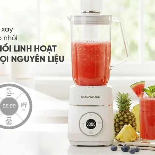 Máy xay sinh tố SUNHOUSE SHD5335 với bảng điều khiển 2 tốc độ xay và chế độ nhồi