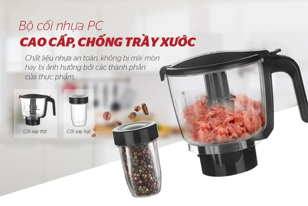 Máy xay sinh tố SUNHOUSE SHD5353W - 700W, Đa năng, Cối thủy tinh - Ảnh 6