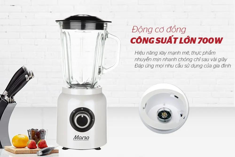 Máy xay sinh tố SUNHOUSE SHD5353W - 700W, Đa năng, Cối thủy tinh - Ảnh 8