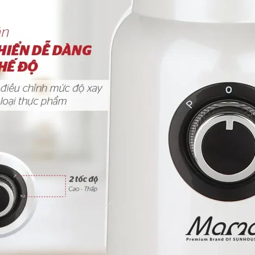 Núm vặn điều khiển 3 chế độ của máy xay sinh tố SUNHOUSE SHD5353W 700W