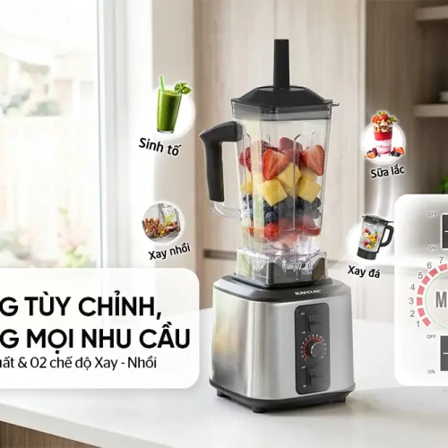 Máy xay sinh tố SUNHOUSE SHD5380 với cối lớn và 15 mức công suất