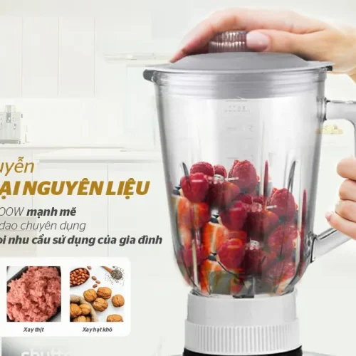 Máy xay sinh tố SUNHOUSE SHD5582WR 400W xay trái cây trong cối thủy tinh