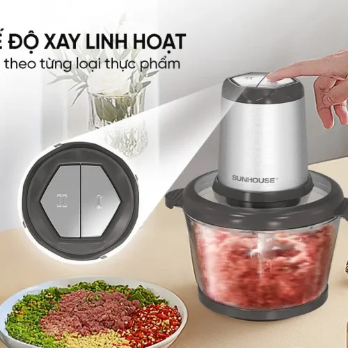 Máy xay thịt SUNHOUSE SHD5405 350W với 2 chế độ xay linh hoạt