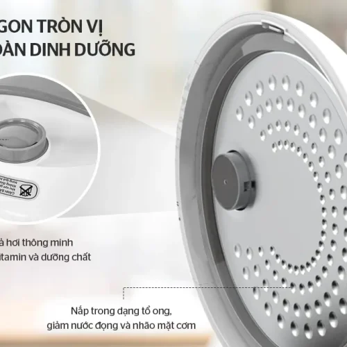 Nắp trong tổ ong và van xả hơi thông minh của nồi cơm điện SUNHOUSE SHD8603
