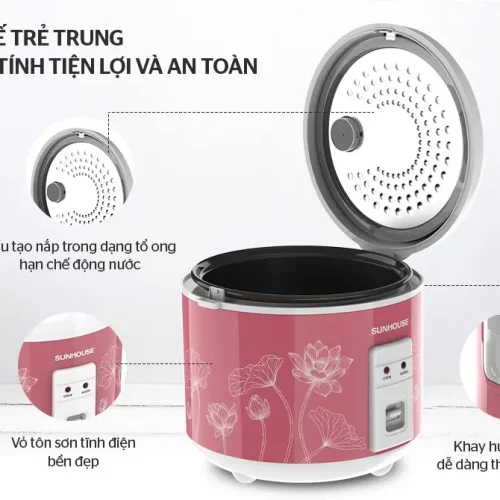 Nắp trong tổ ong và khay hứng nước của nồi cơm điện SUNHOUSE SHD8609