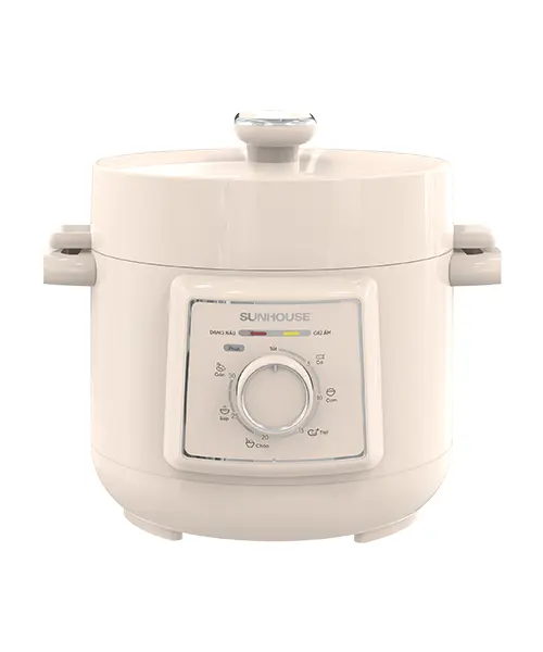 Nồi áp suất điện tử SUNHOUSE SHD1520 màu trắng chụp chính diện