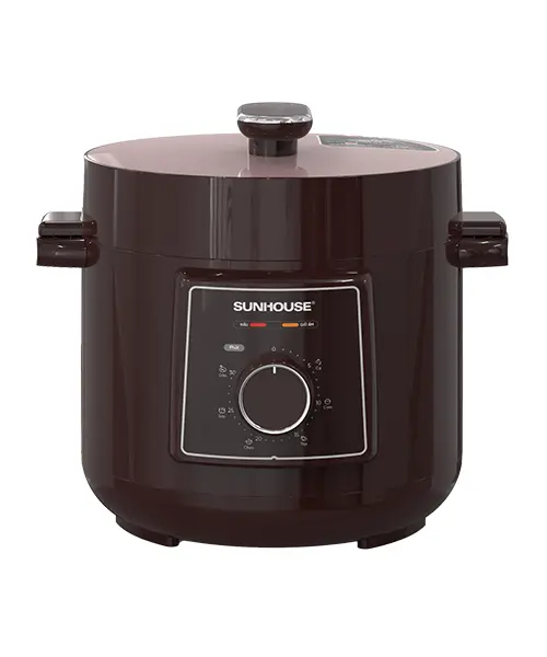 Nồi áp suất SUNHOUSE SHD1540 màu nâu, dung tích 4 lít, nhìn chính diện