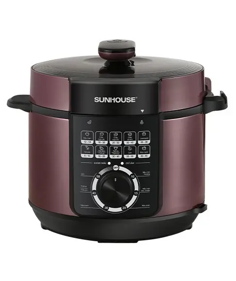 Nồi áp suất SUNHOUSE SHD1657 6 lít màu đỏ đô nhìn chính diện