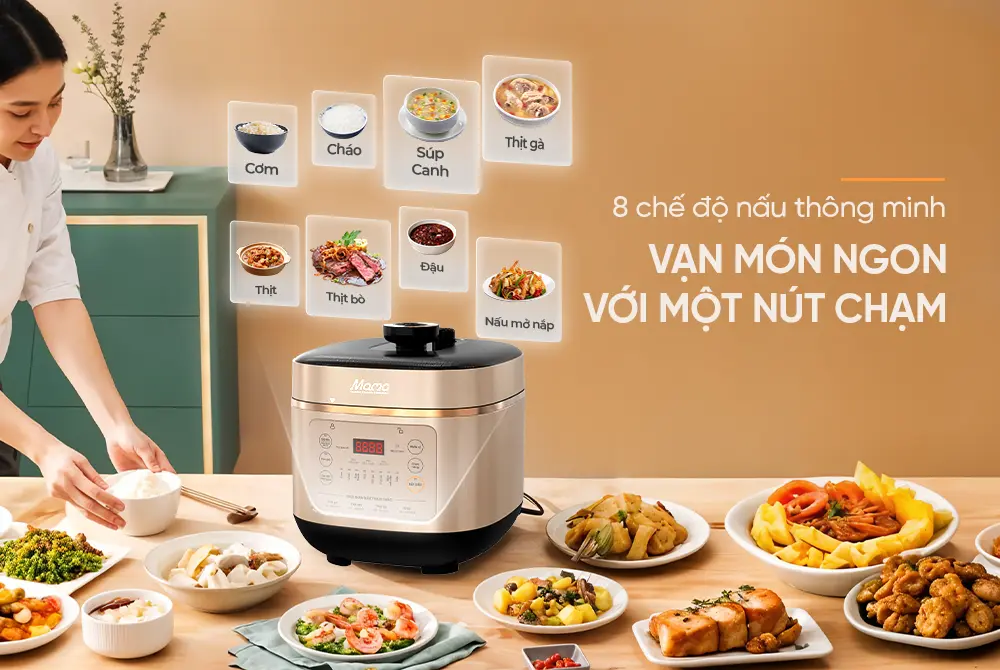 Nồi áp suất SUNHOUSE SHD1670 - 1000W, 6 lít, Đa năng - Ảnh 9
