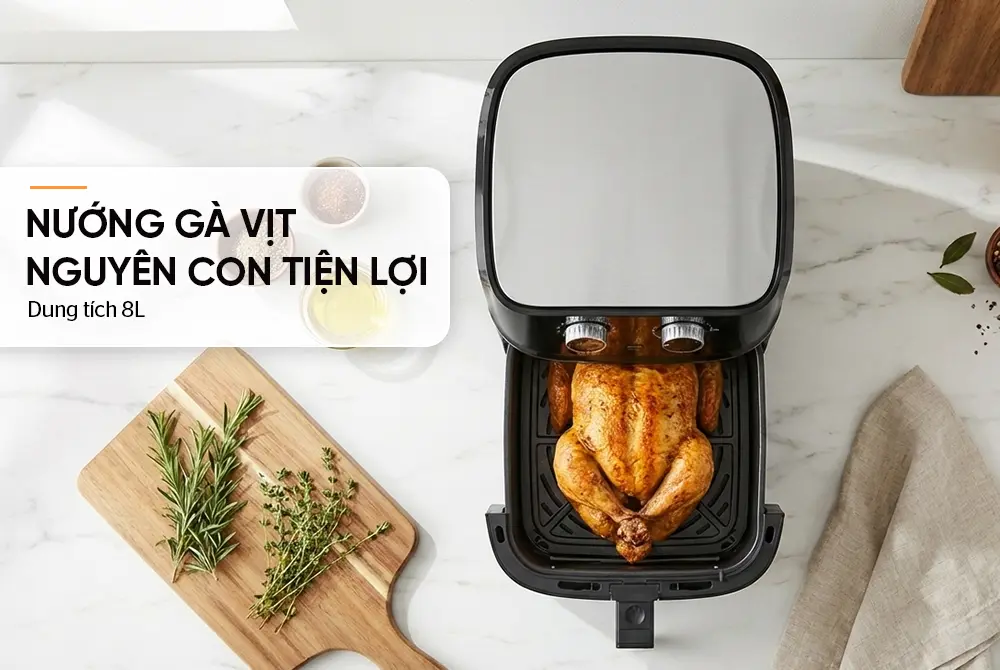 Nồi chiên không dầu SUNHOUSE HTD4031 - 1700W, 8 lít - Ảnh 9