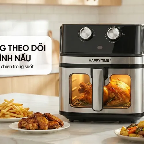 Nồi chiên không dầu SUNHOUSE HTD4031 với cửa sổ khoang chiên trong suốt