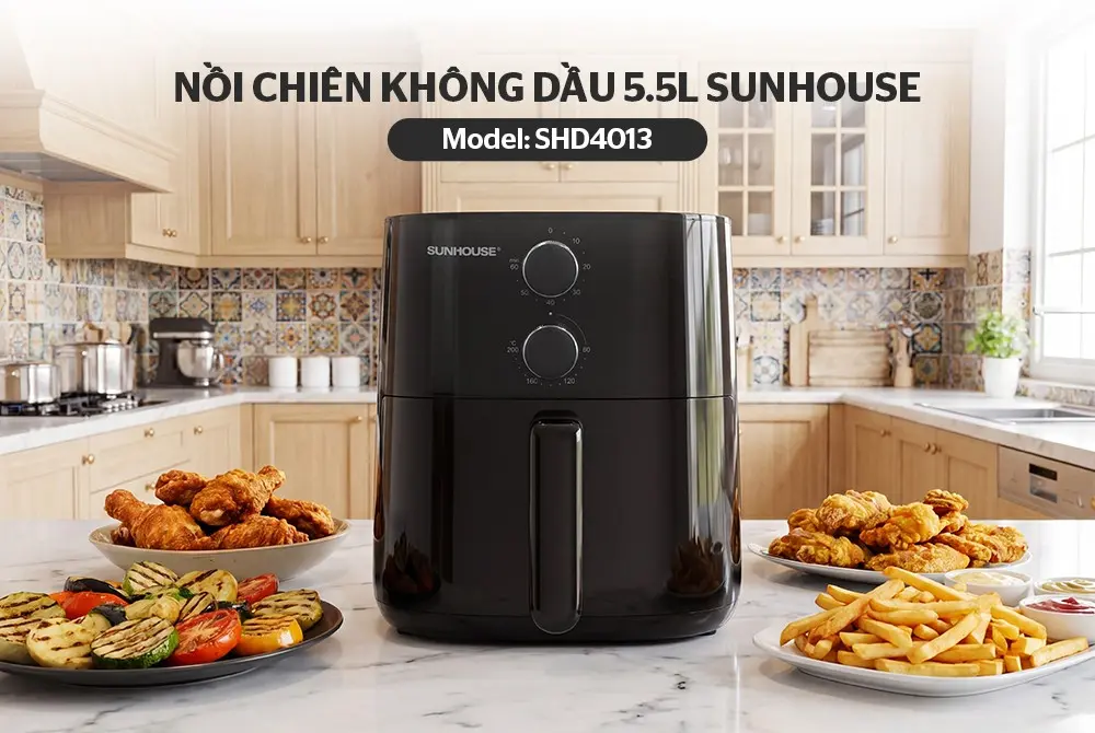 Nồi chiên không dầu SUNHOUSE SHD4013 - 1500W, 5.5 lít - Ảnh 7