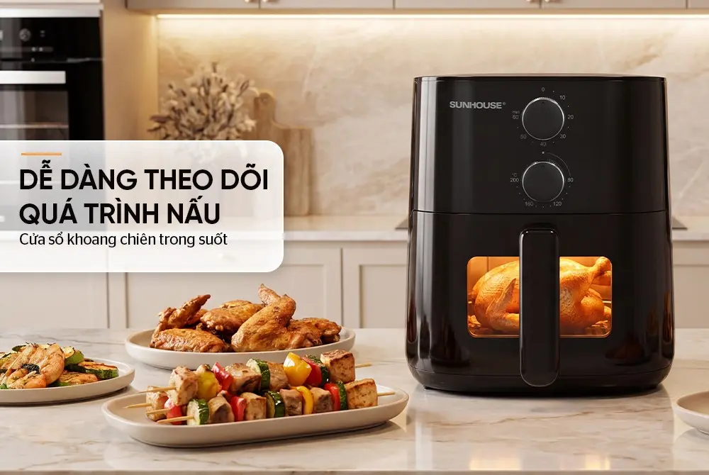 Nồi chiên không dầu SUNHOUSE SHD4013 - 1500W, 5.5 lít - Ảnh 9