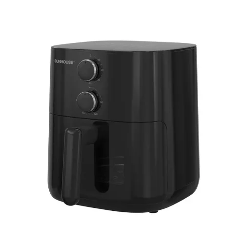 Nồi chiên không dầu SUNHOUSE SHD4013 5.5 lít màu đen với núm điều khiển cơ