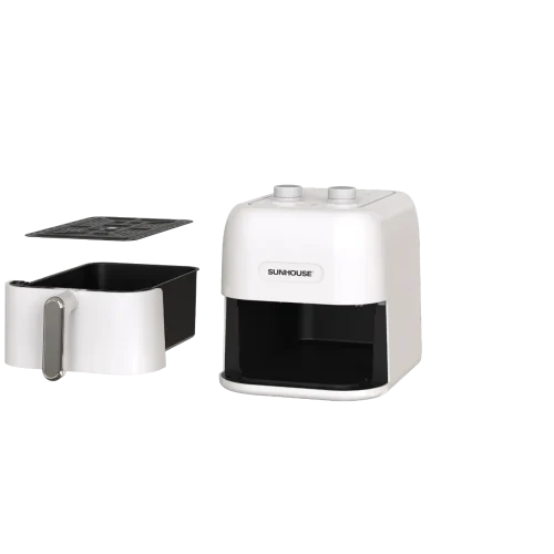 Nồi chiên không dầu SUNHOUSE SHD4022 5.5 lít với giỏ chiên và vỉ nướng tháo rời