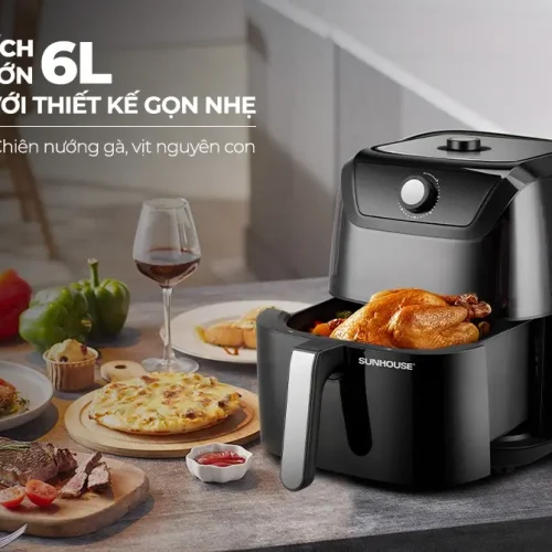 Nồi chiên không dầu SUNHOUSE SHD4028 6 lít chiên gà nguyên con