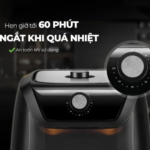 Núm hẹn giờ 60 phút của nồi chiên không dầu SUNHOUSE SHD4028
