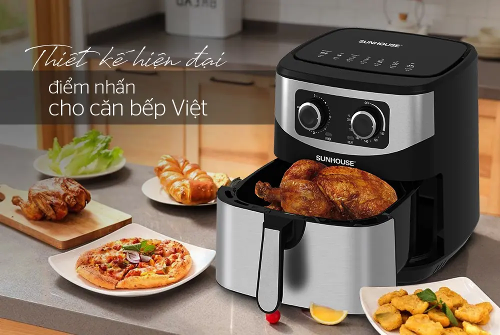Nồi chiên không dầu SUNHOUSE SHD4035 - 1800W, 9 lít - Ảnh 3