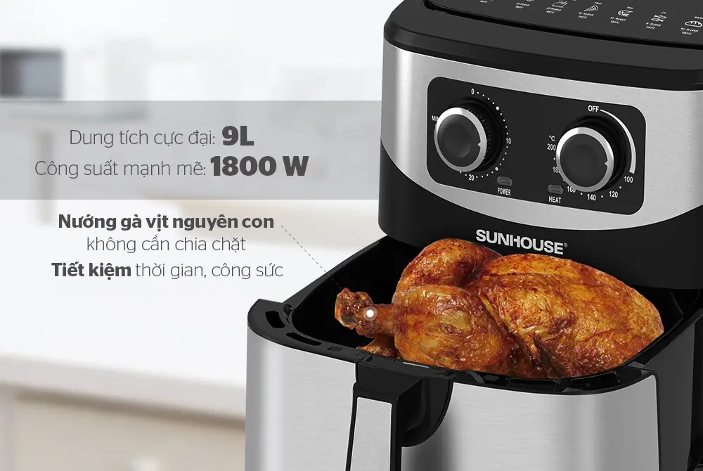 Nồi chiên không dầu SUNHOUSE SHD4035 - 1800W, 9 lít - Ảnh 5