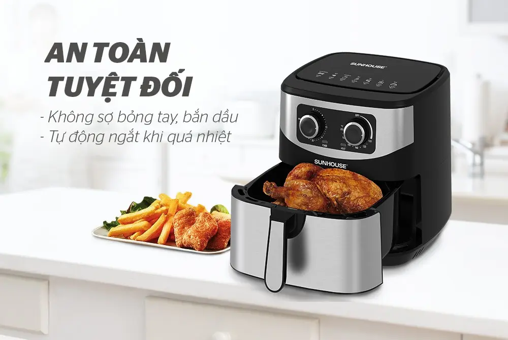 Nồi chiên không dầu SUNHOUSE SHD4035 - 1800W, 9 lít - Ảnh 8