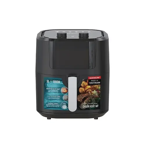 Nồi chiên không dầu SUNHOUSE SHD4037 9 lít 1800W nhìn từ mặt trước
