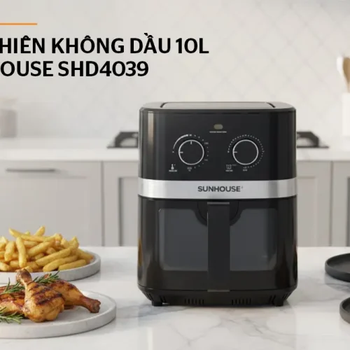 Nồi chiên không dầu SUNHOUSE SHD4039 dung tích 10 lít nhìn chính diện
