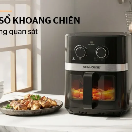 Nồi chiên không dầu SUNHOUSE SHD4039 10 lít cửa sổ khoang chiên