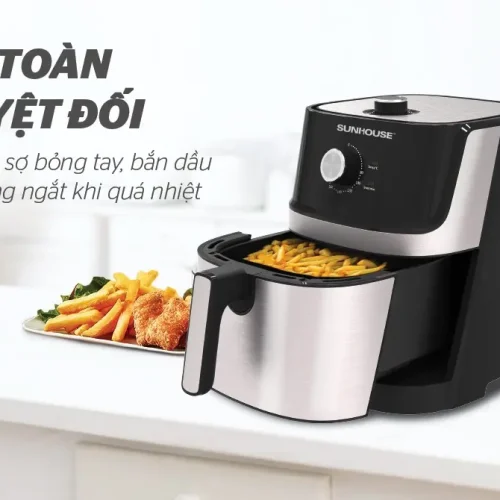 Nồi chiên không dầu SUNHOUSE SHD4056VM 6 lít với giỏ chiên kéo ra phía trước
