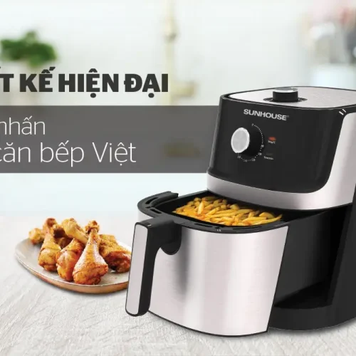 Nồi chiên không dầu SUNHOUSE SHD4056VM với giỏ chiên kéo ra