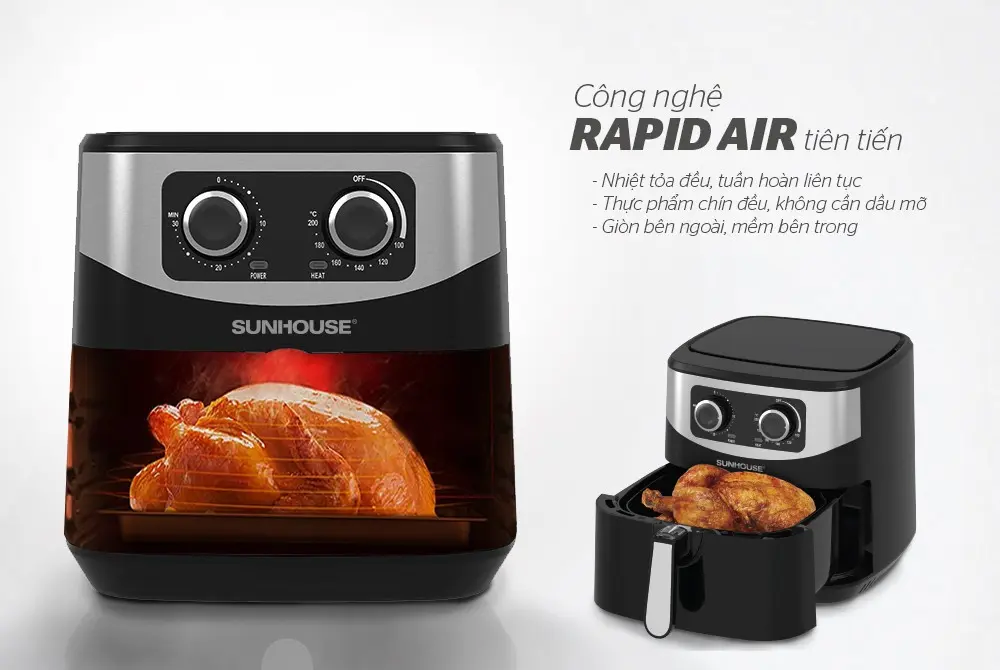 Nồi chiên không dầu SUNHOUSE SHD4062 - 1600W, 6 lít - Ảnh 6