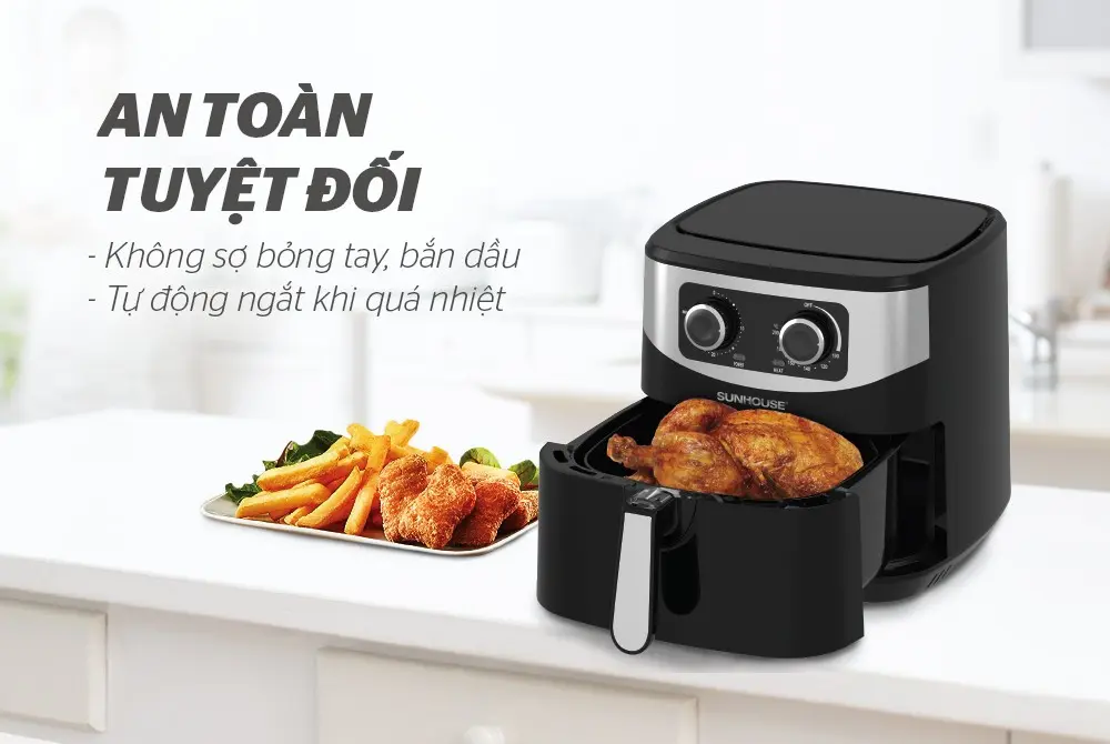 Nồi chiên không dầu SUNHOUSE SHD4062 - 1600W, 6 lít - Ảnh 8