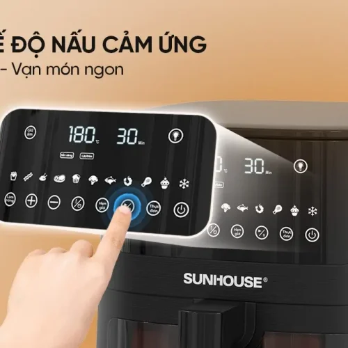 Bảng điều khiển cảm ứng 11 chế độ của nồi chiên không dầu SUNHOUSE SHD4081
