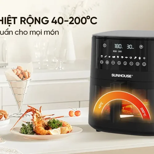 Nồi chiên không dầu SUNHOUSE SHD4081 dải nhiệt 40-200°C