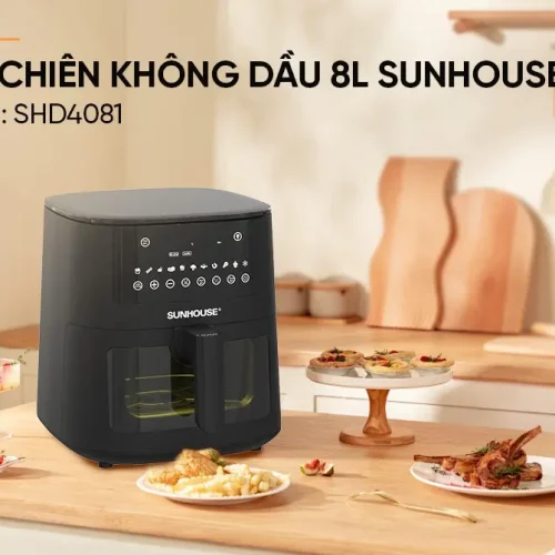 Nồi chiên không dầu cảm ứng SUNHOUSE SHD4081 8 lít trong không gian bếp